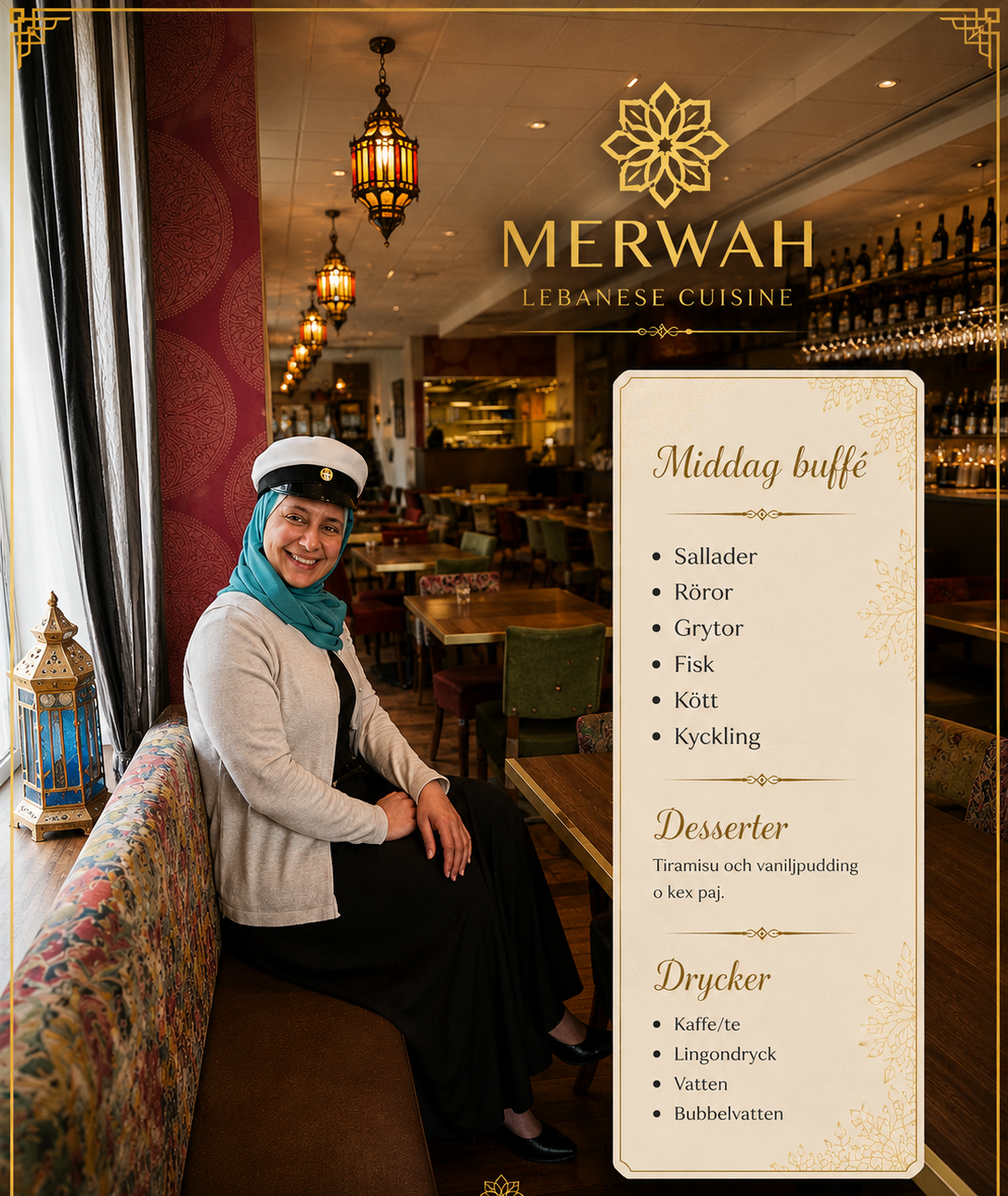 Handwritten invitation to Sallam's PhD defense celebration at Merwah, Linköping